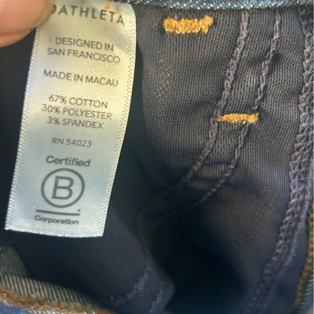 Athleta Sculptek Skinny Jeans Midnight Blue Denim Jeans Womens Size 10P Athletic - Picture 7 of 14